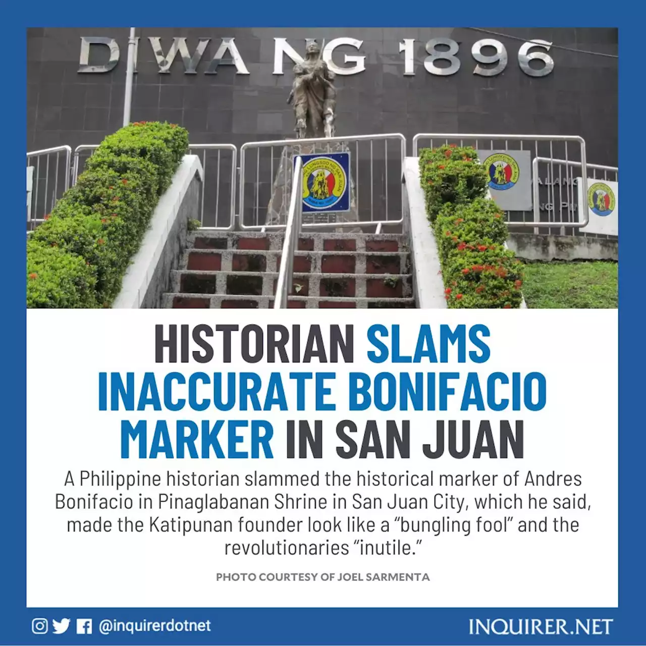 Historian slams inaccurate Bonifacio marker in San Juan