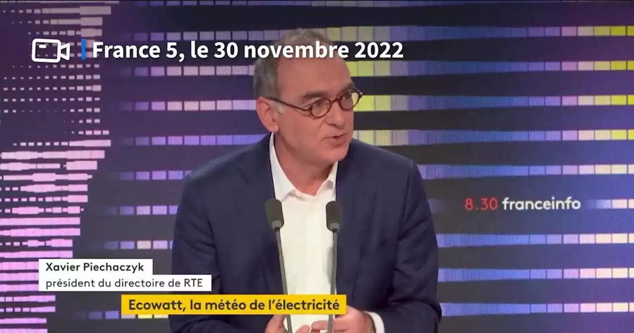 Électricité : la France devra faire face à «quelques jours d'Ecowatt rouge», prévient le président de RTE