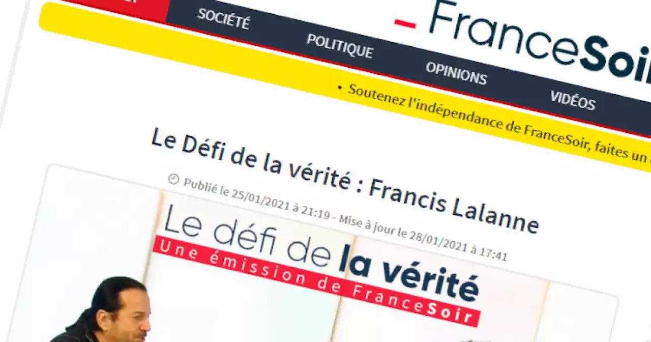 Le site complotiste FranceSoir n’est plus reconnu comme un organe de presse en ligne