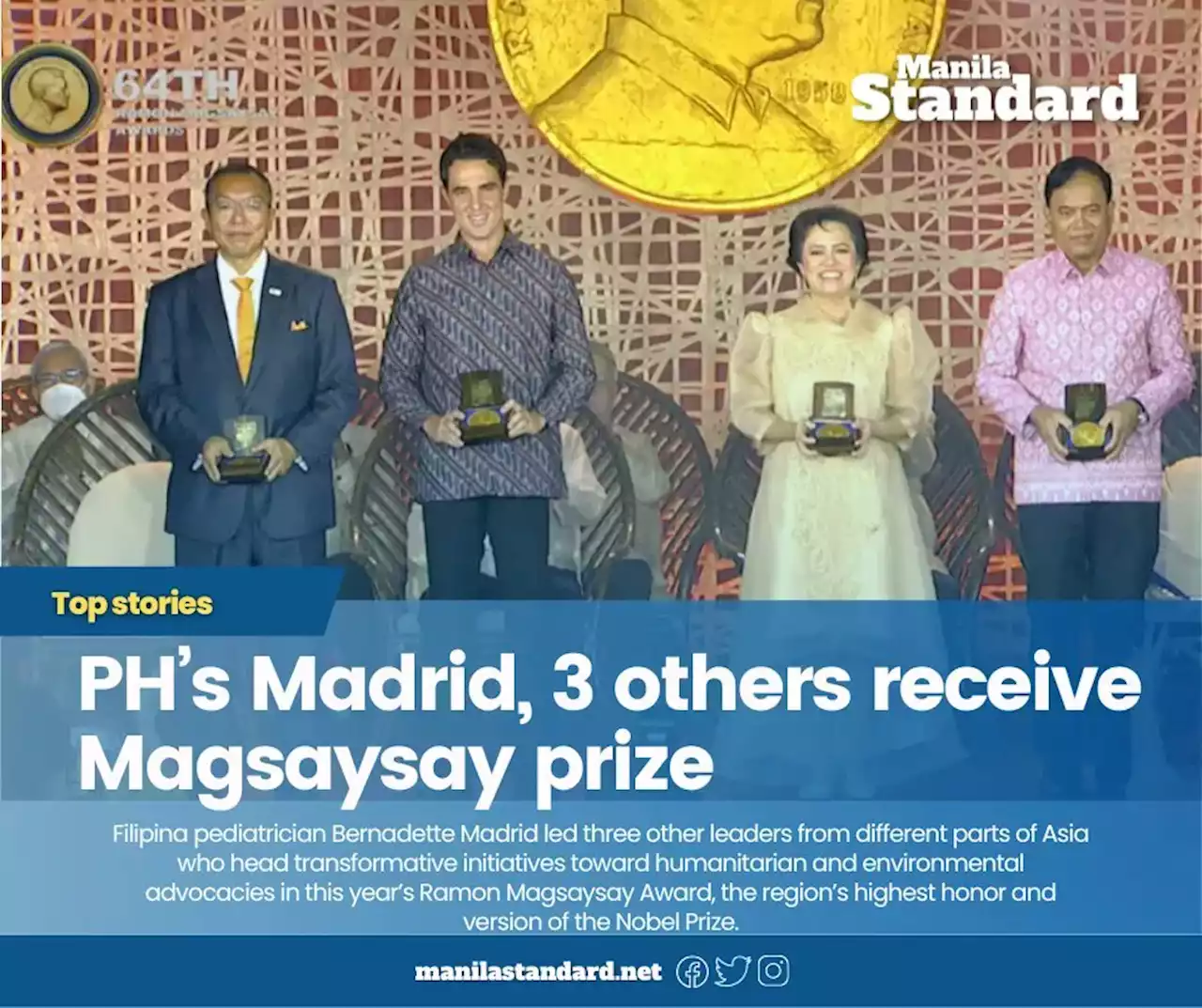 PH’s Madrid, 3 others receive Magsaysay prize