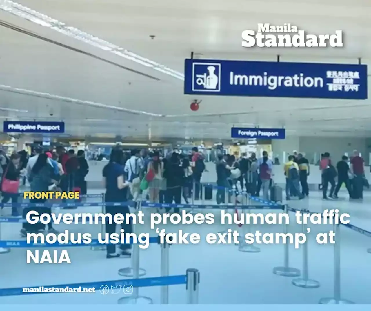 Government probes human traffic modus using ‘fake exit stamp’ at NAIA