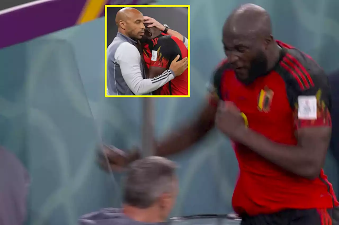 Lukaku puts fist through dugout and consoled by Henry as Belgium out of World Cup