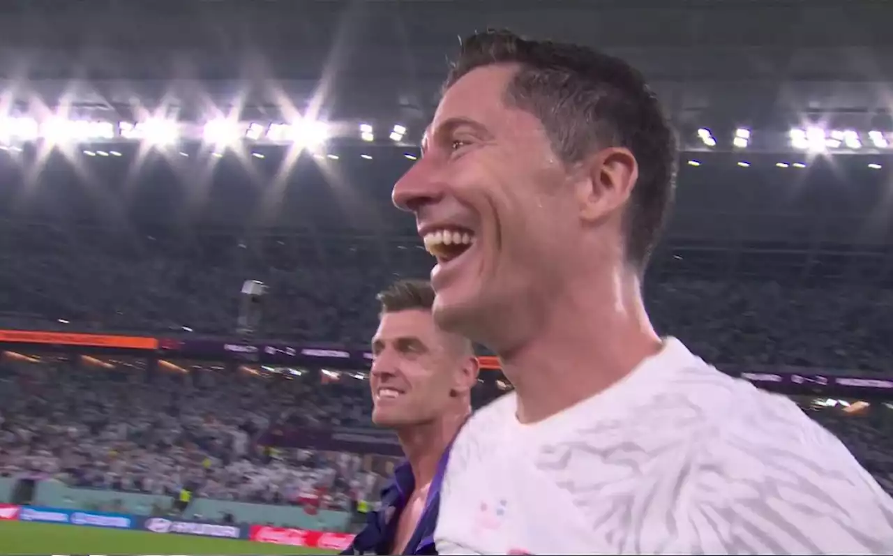 The moment Robert Lewandowski learned Poland were in the knockout stage after dramatic night