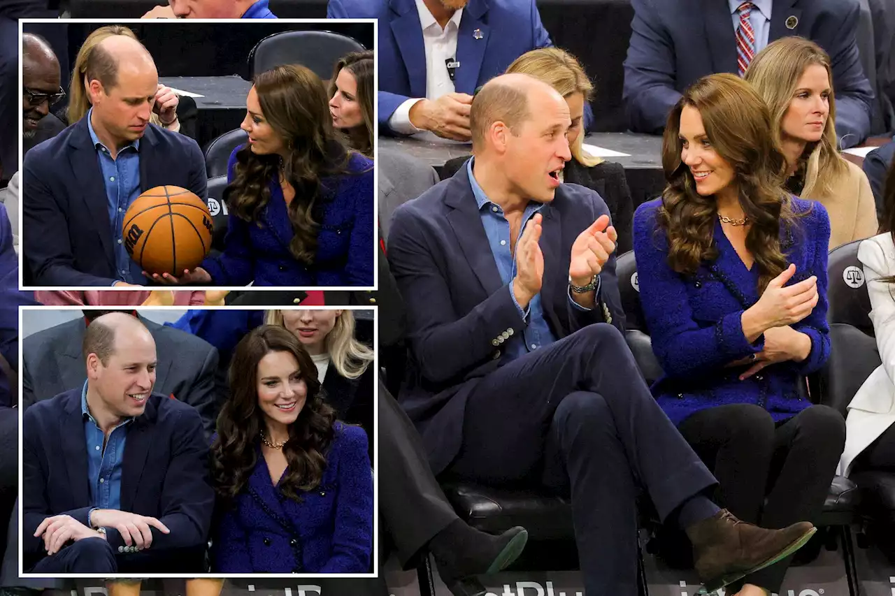 Beaming Prince William & Kate clap & pose for selfies at NBA game on royal tour