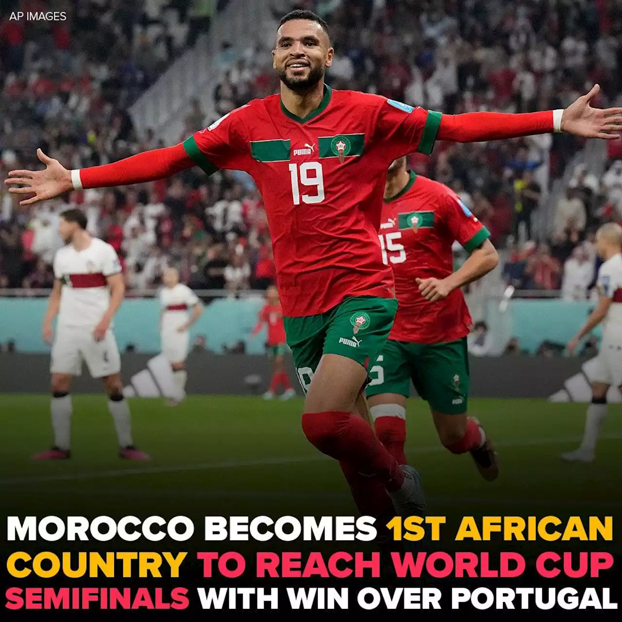 Morocco becomes 1st African country to reach World Cup semifinals with 1-0 win over Portugal