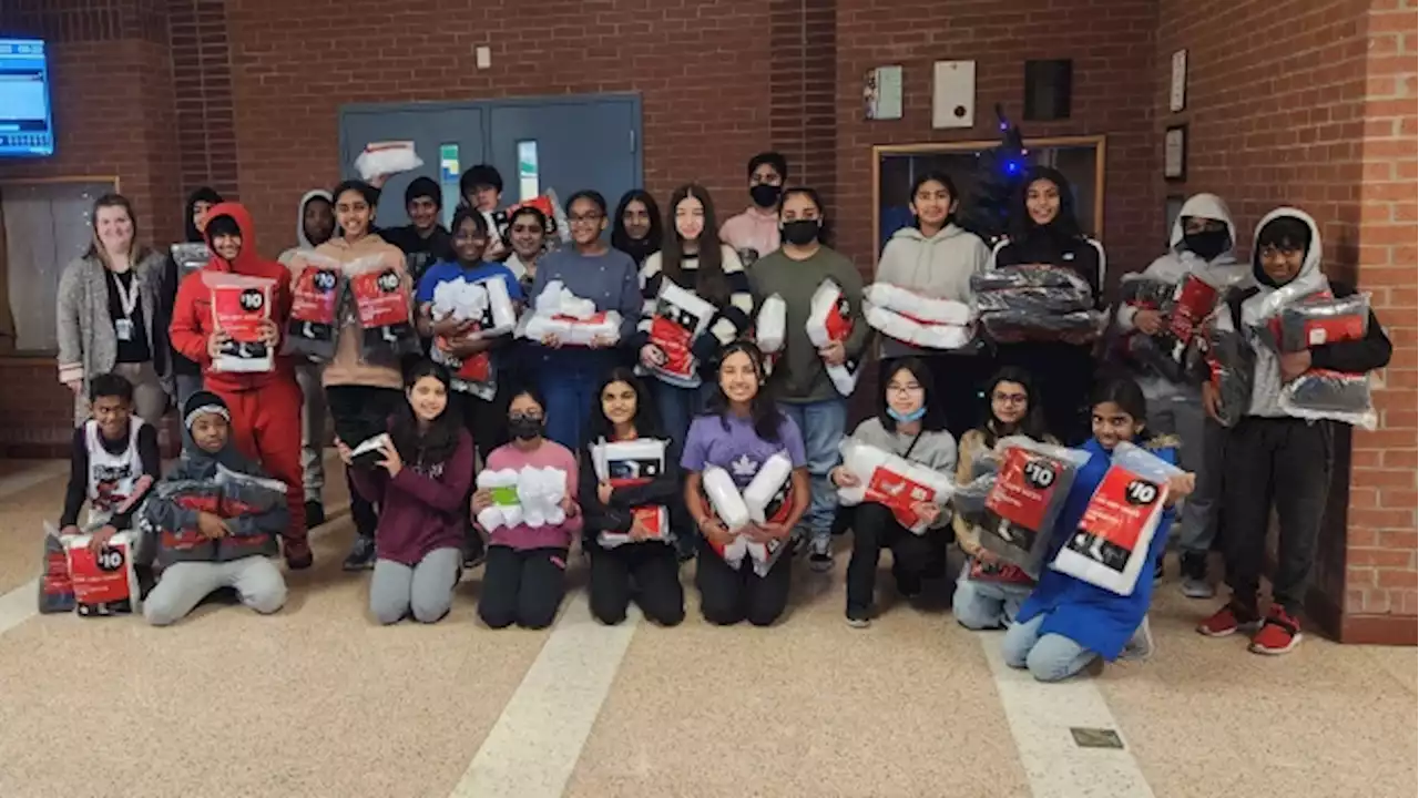 Brampton students collect more than 1,500 socks for the homeless