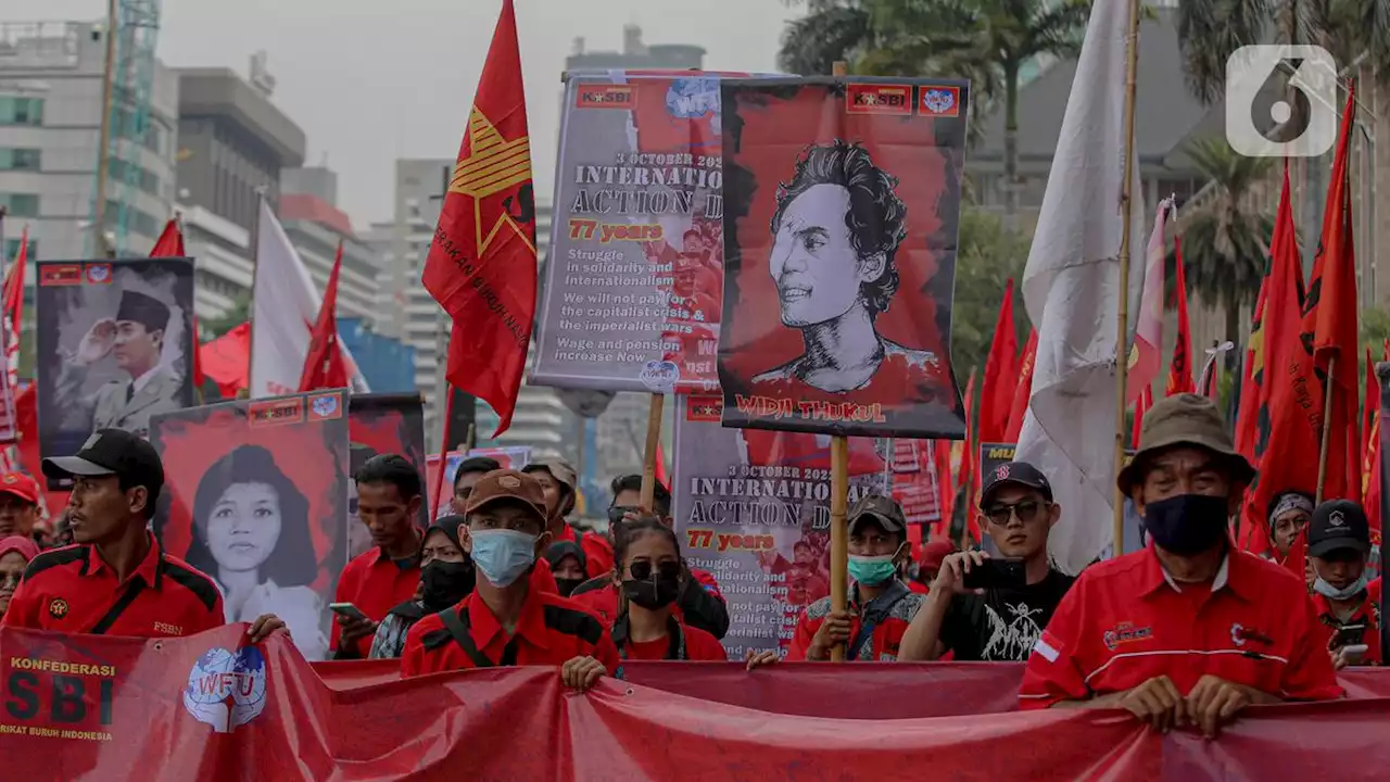 Ada Demo Partai Buruh di Patung Kuda, Jalan Medan Merdeka Barat Ditutup