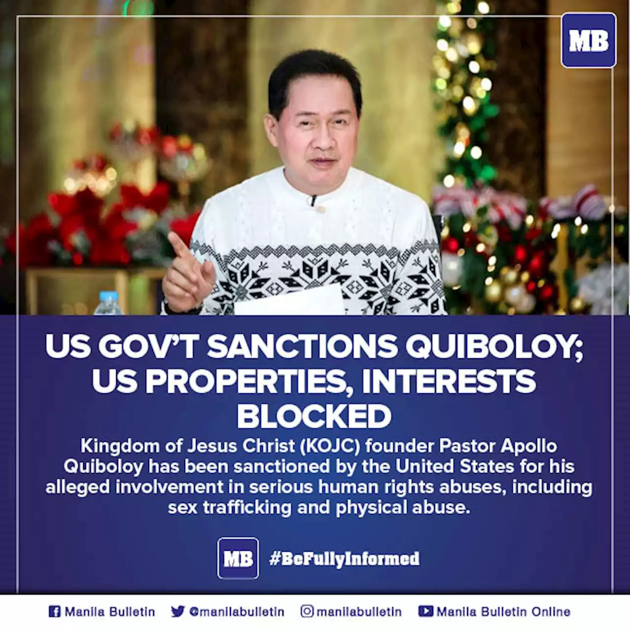 US gov't sanctions Quiboloy; US properties, interests blocked