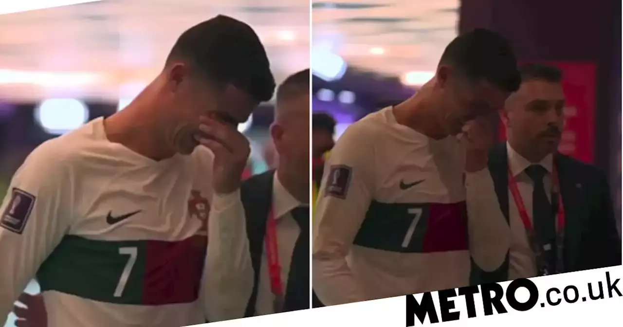 Cristiano Ronaldo heads straight down tunnel in tears after Portugal exit