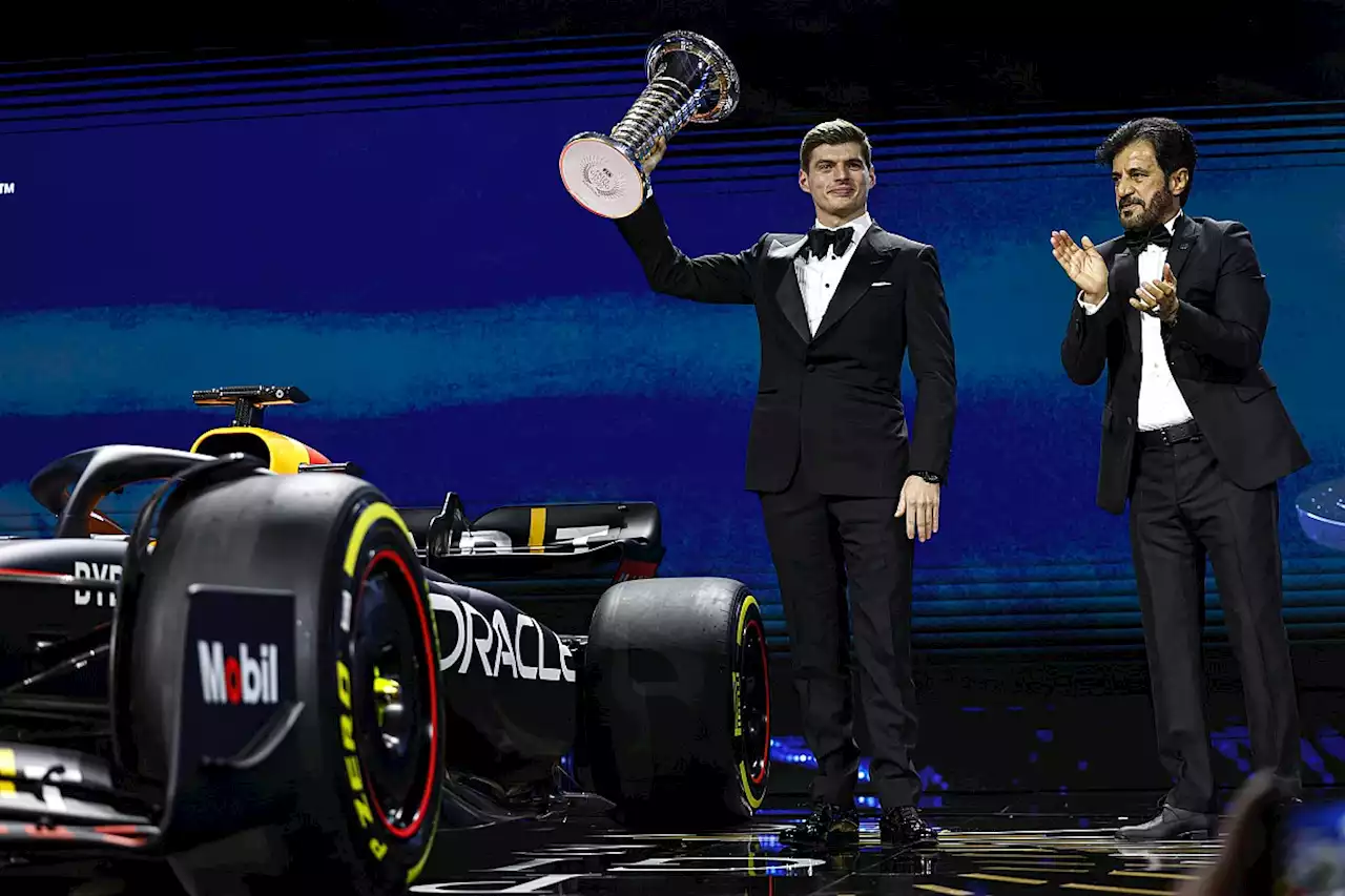 Verstappen collects F1 trophy as FIA honours champions at prize giving