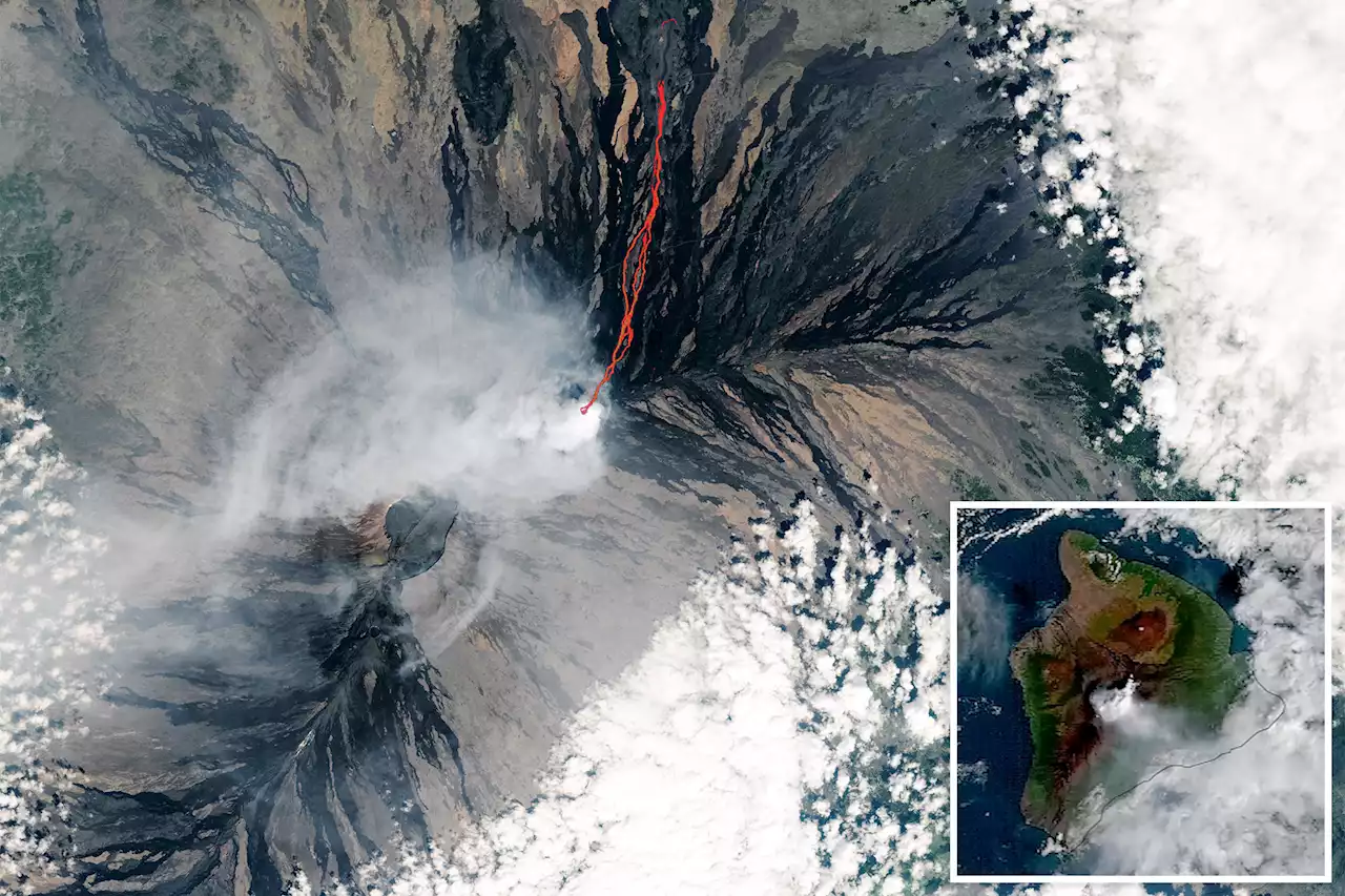 Satellite imagery shows Mauna Loa spewing lava, ash and gas from space