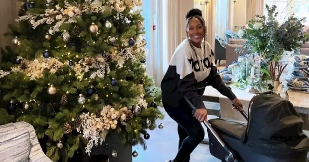 Alexandra Burke shares rare snap with baby in front of huge Christmas tree