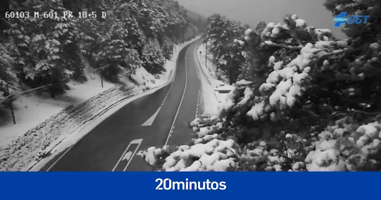 Primera gran nevada en la sierra de Madrid: todos los puertos abiertos y sin cadenas