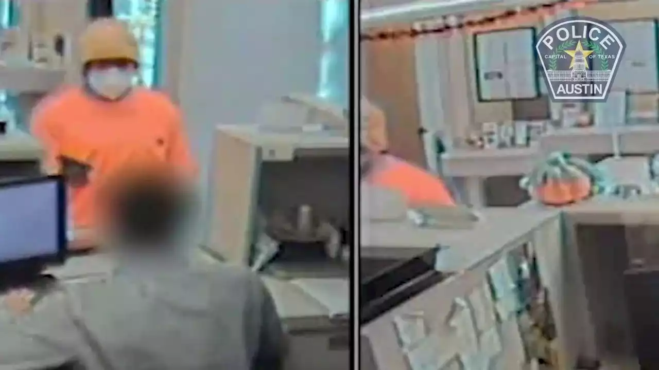 Texas police release video of masked man robbing bank at gunpoint