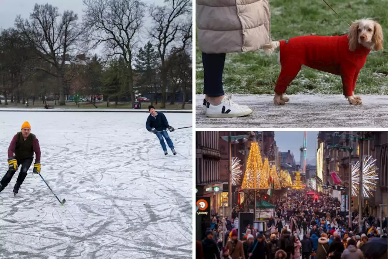 22 pictures as ice-skaters and Christmas shoppers enjoy the festive weather