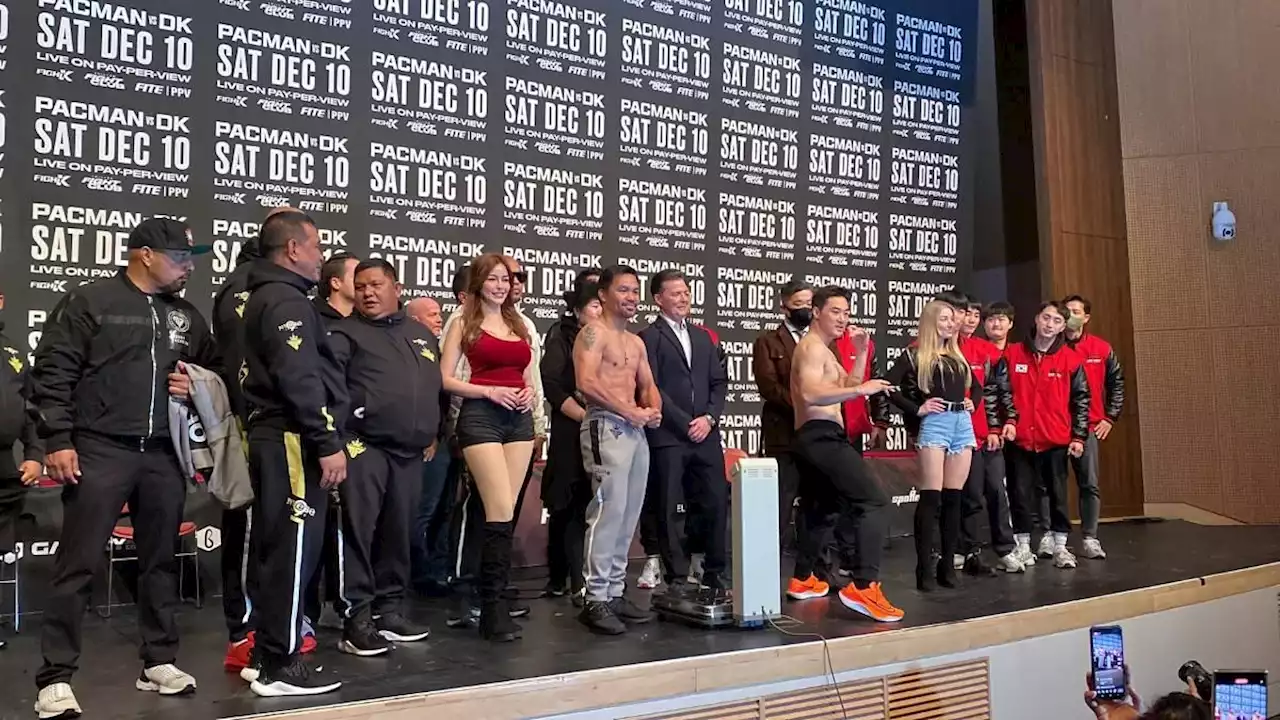 Manny Pacquiao is 73.1kg in weigh in vs 78.9kg DK Yoo