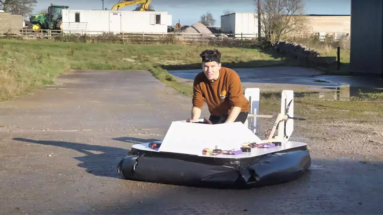 YouTuber builds functioning hovercraft with duct tape and foam