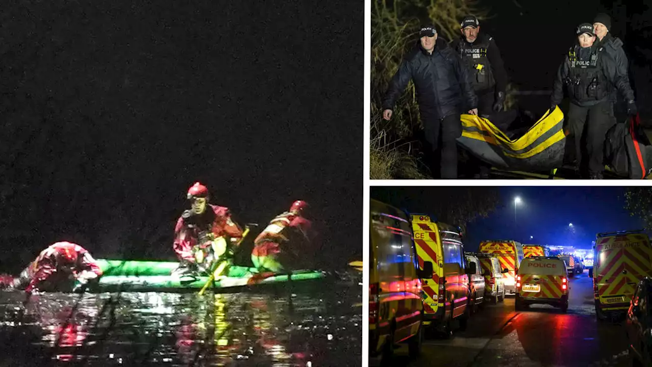 Four children rushed to hospital after falling through frozen lake