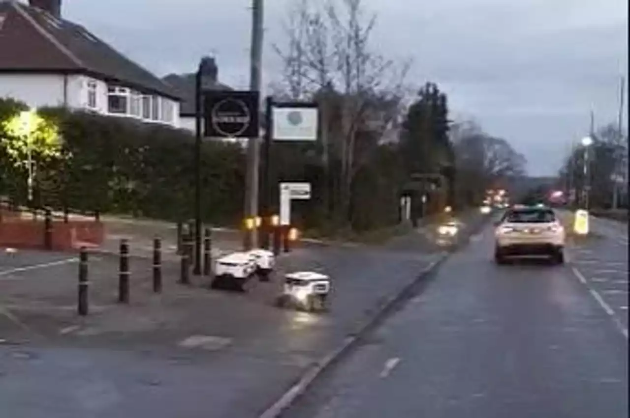 Footage shows 'very entertaining' Leeds Starship Co-op delivery robots preparing orders on street