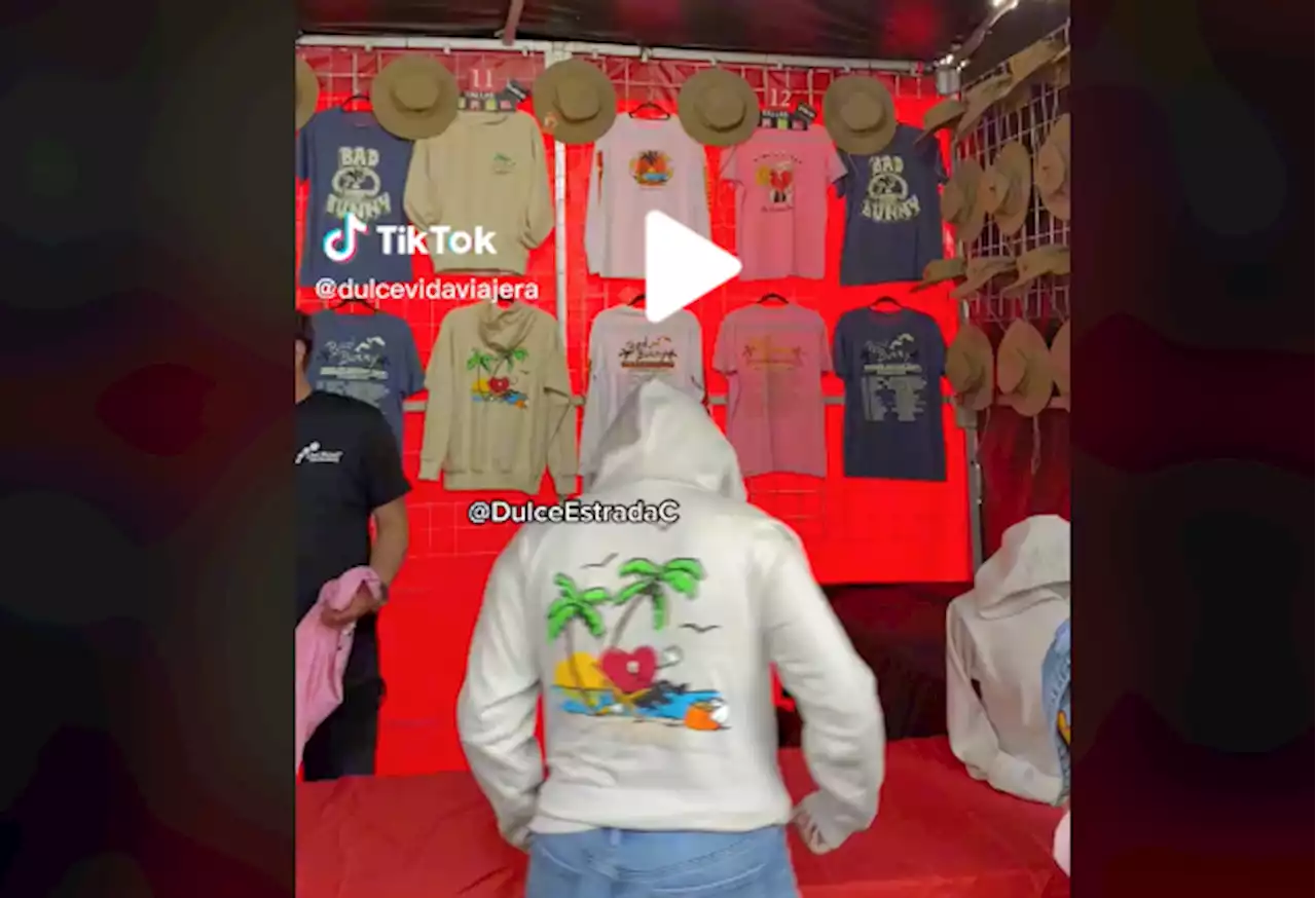 De 700 a 1,400 pesos; así es la merch oficial de Bad Bunny en CDMX