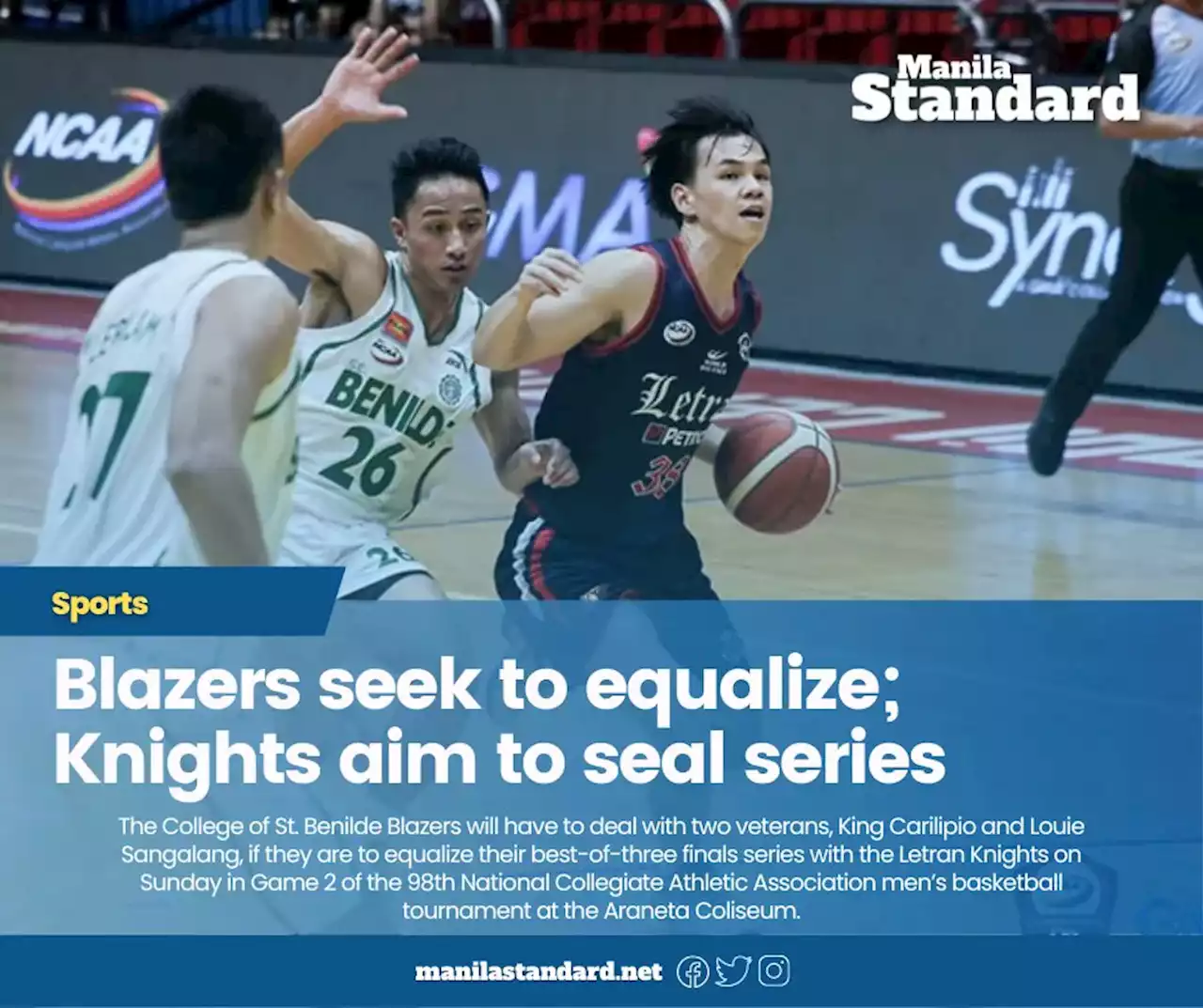 Blazers seek to equalize; Knights aim to seal series