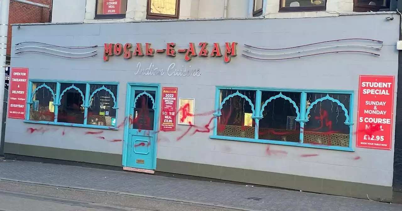 Graffiti sprayed across long established Indian restaurant