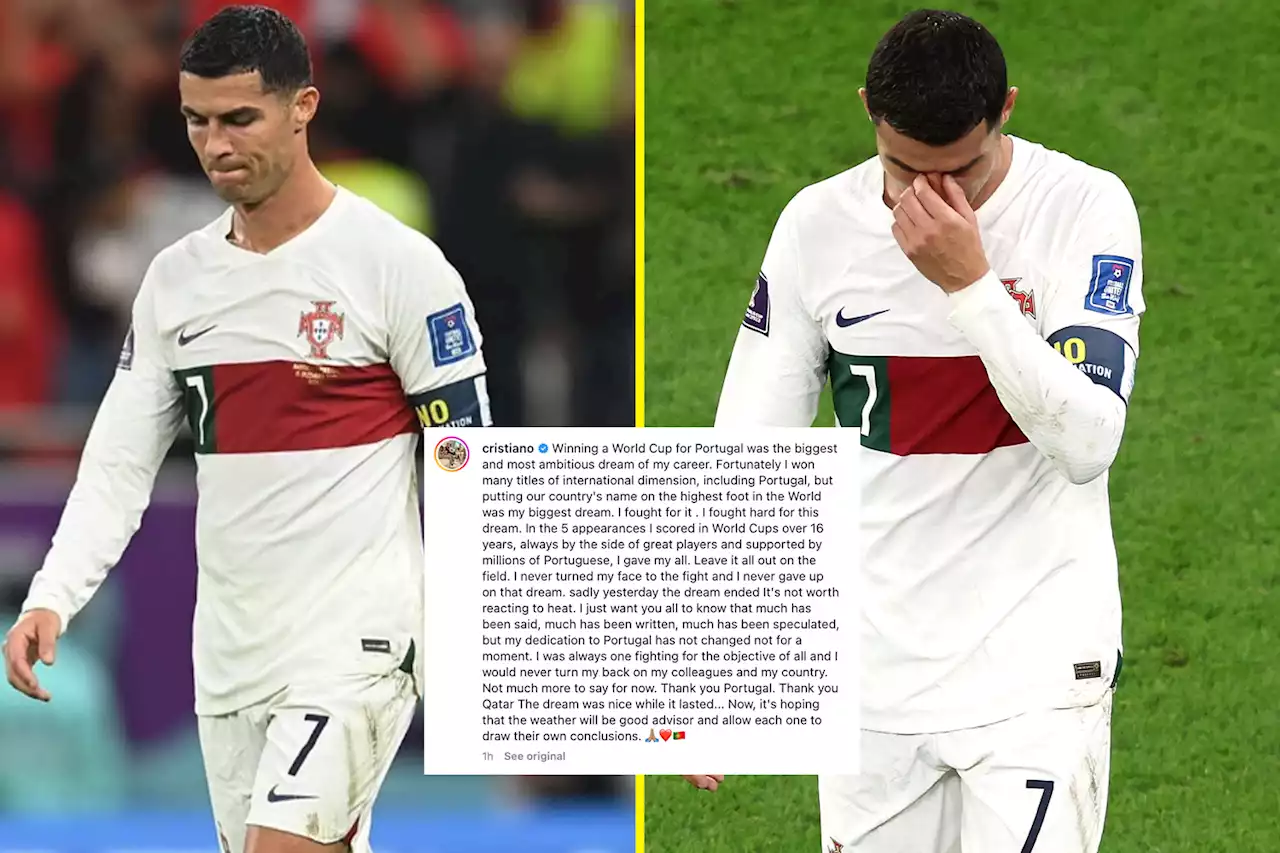 Ronaldo breaks silence after Portugal's World Cup exit with emotional post