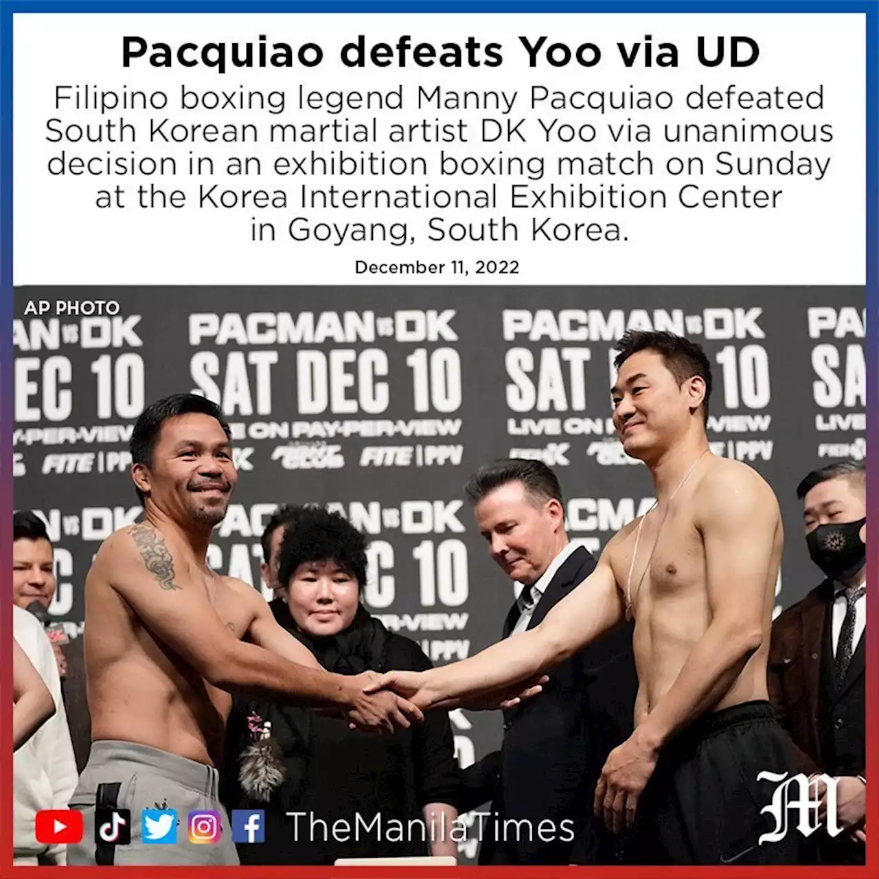 Pacquiao defeats Yoo via UD