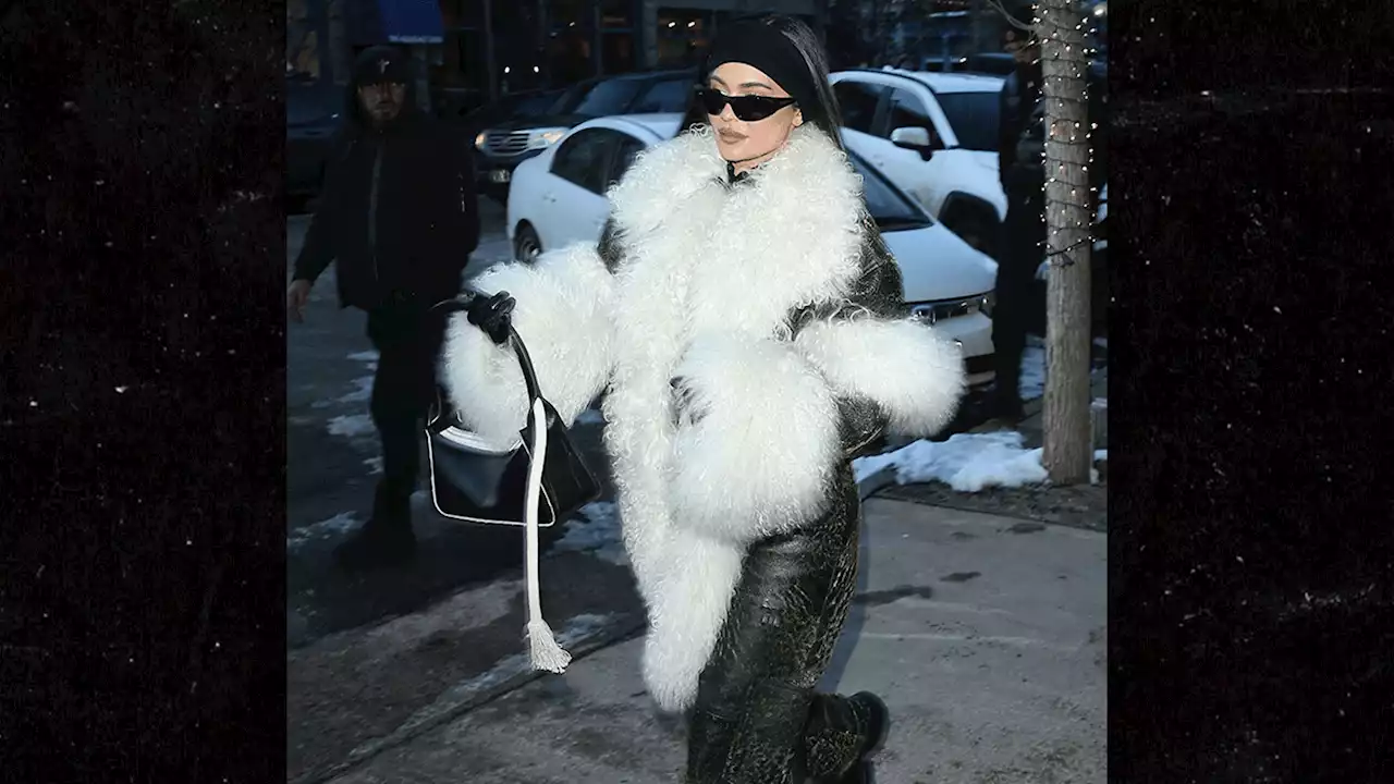 Kylie Jenner Wears Seemingly Real Fur Scarf On Aspen Trip with Kendall