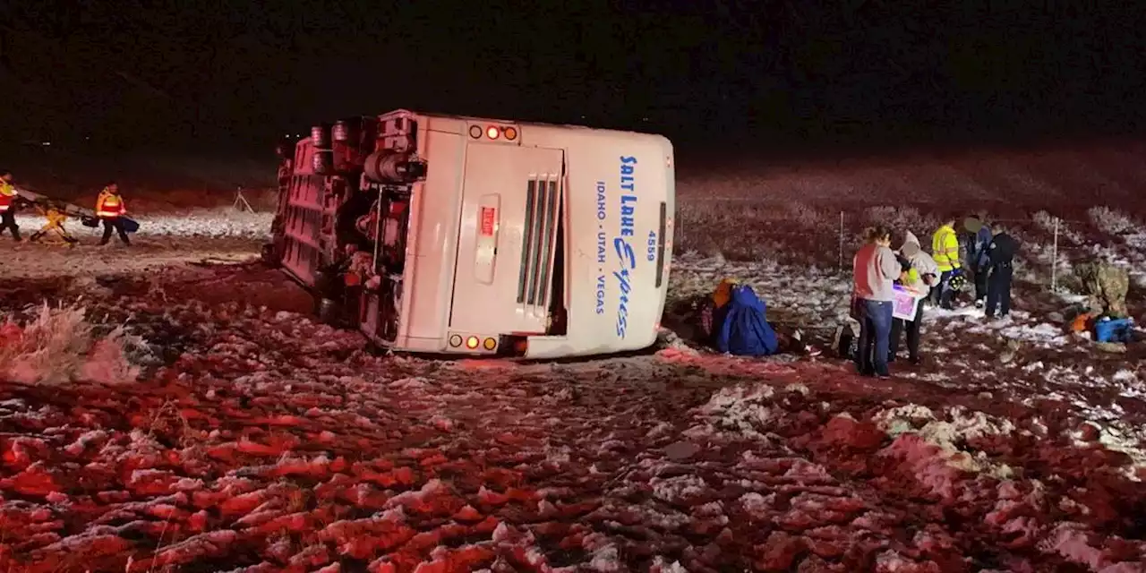 23 injured in Utah tour bus crash as snowstorm pelts region