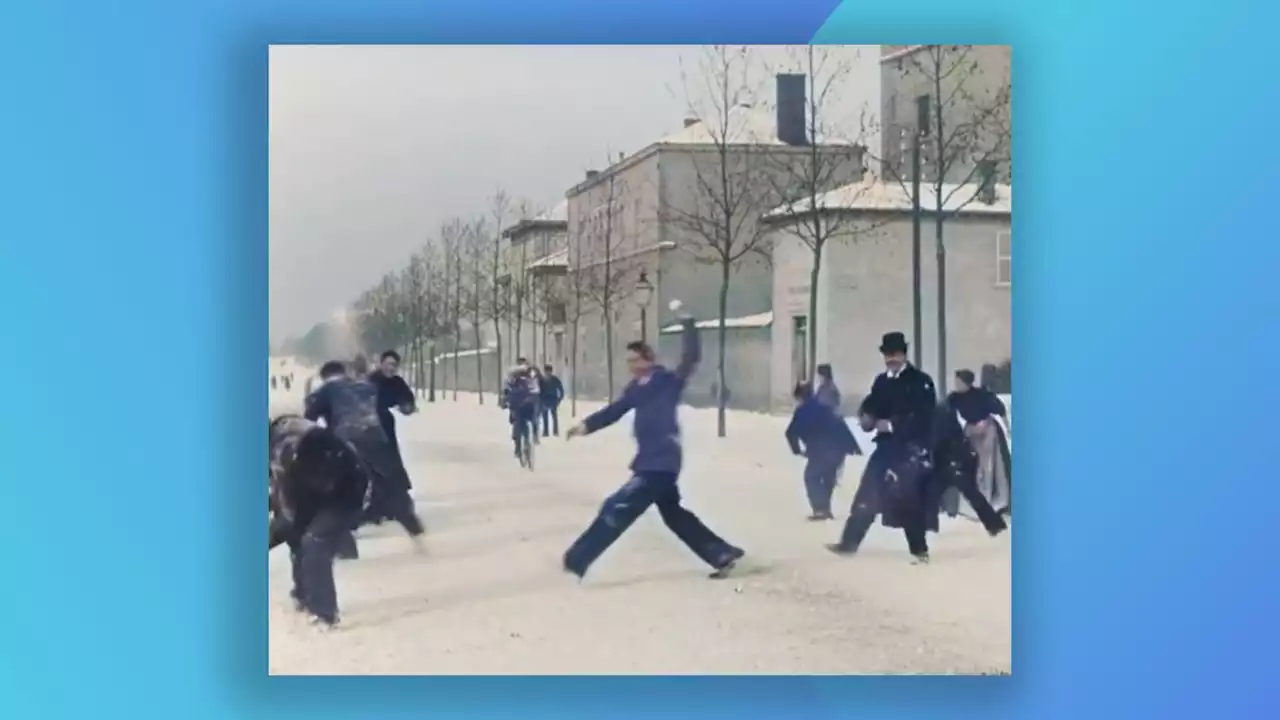 This AI enhanced snowball fight footage is the best thing you'll see all day