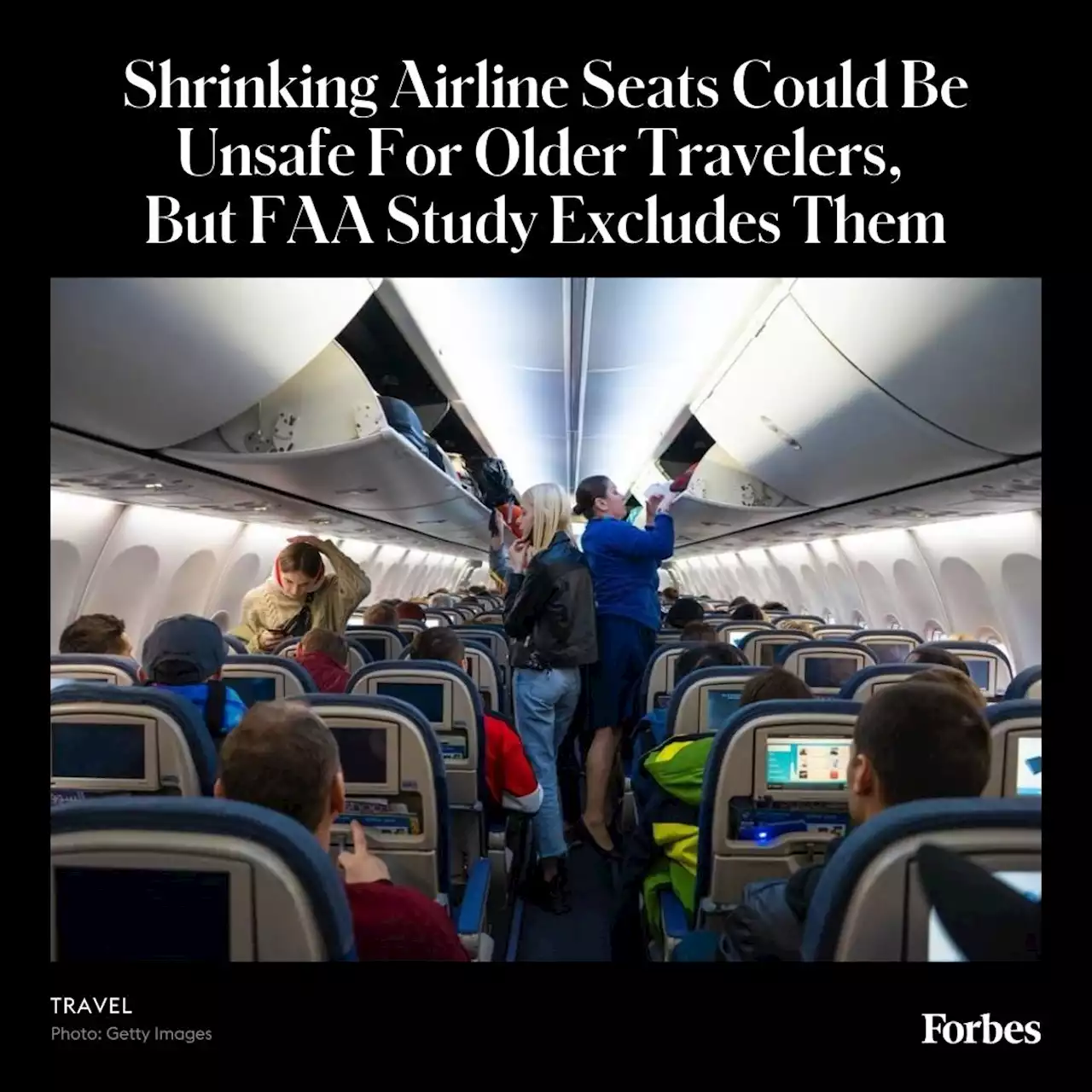 Shrinking Airline Seats Could Be Unsafe For Older Travelers, But FAA Study Excludes Them