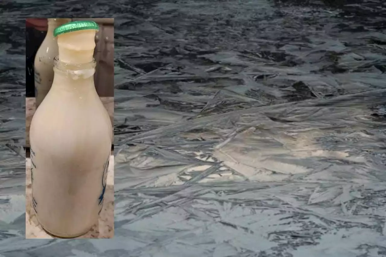 Resident finds milk 'climbing out of bottle' amid sub-zero temperatures