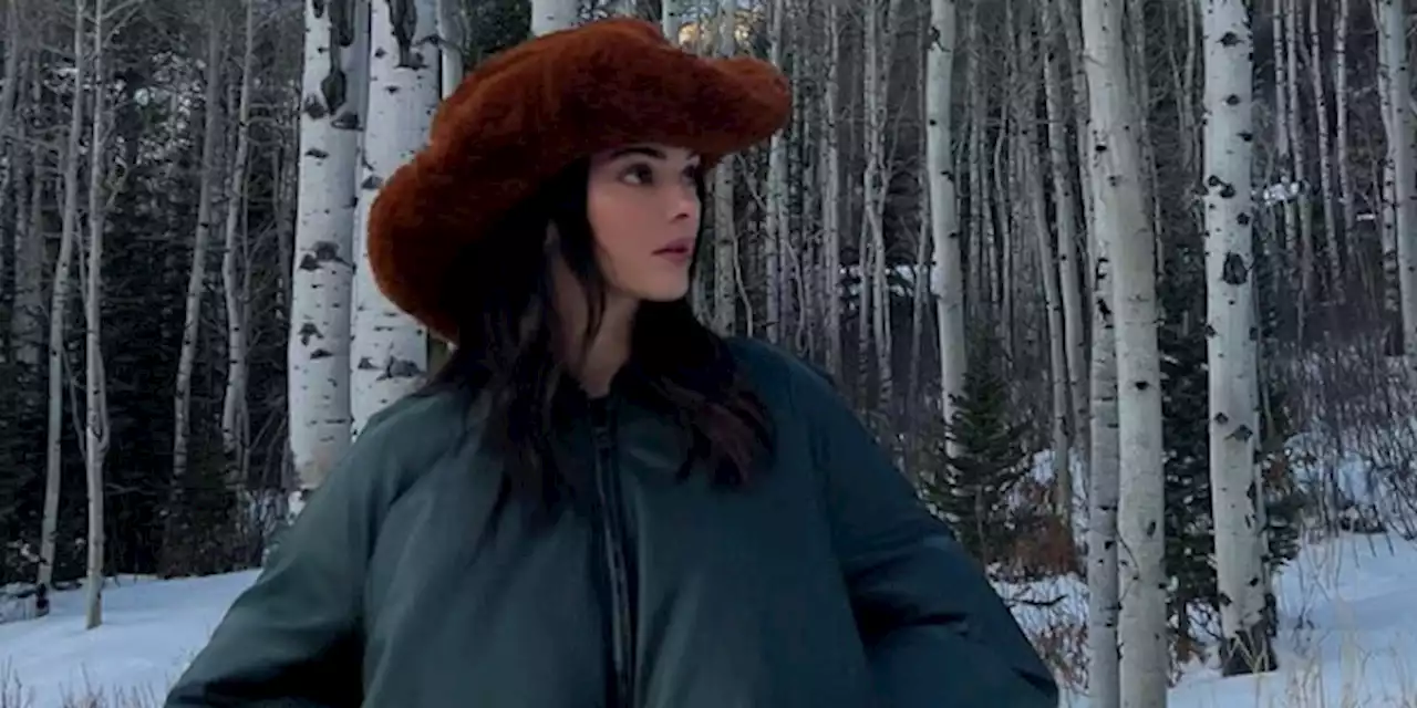 Kendall Jenner Pairs the Perfect Puffer with a Fluffy Cowboy Hat