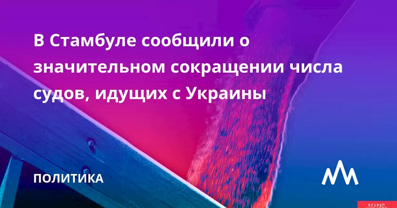 В Стамбуле сообщили о значительном сокращении числа судов, идущих с Украины