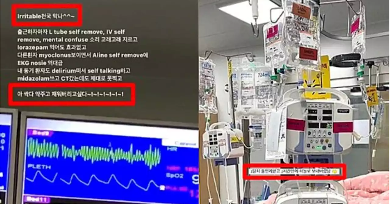 '호흡기 뗄까' '하늘 보내버렸당' 섬뜩한 중환자실 간호사 SNS | 중앙일보