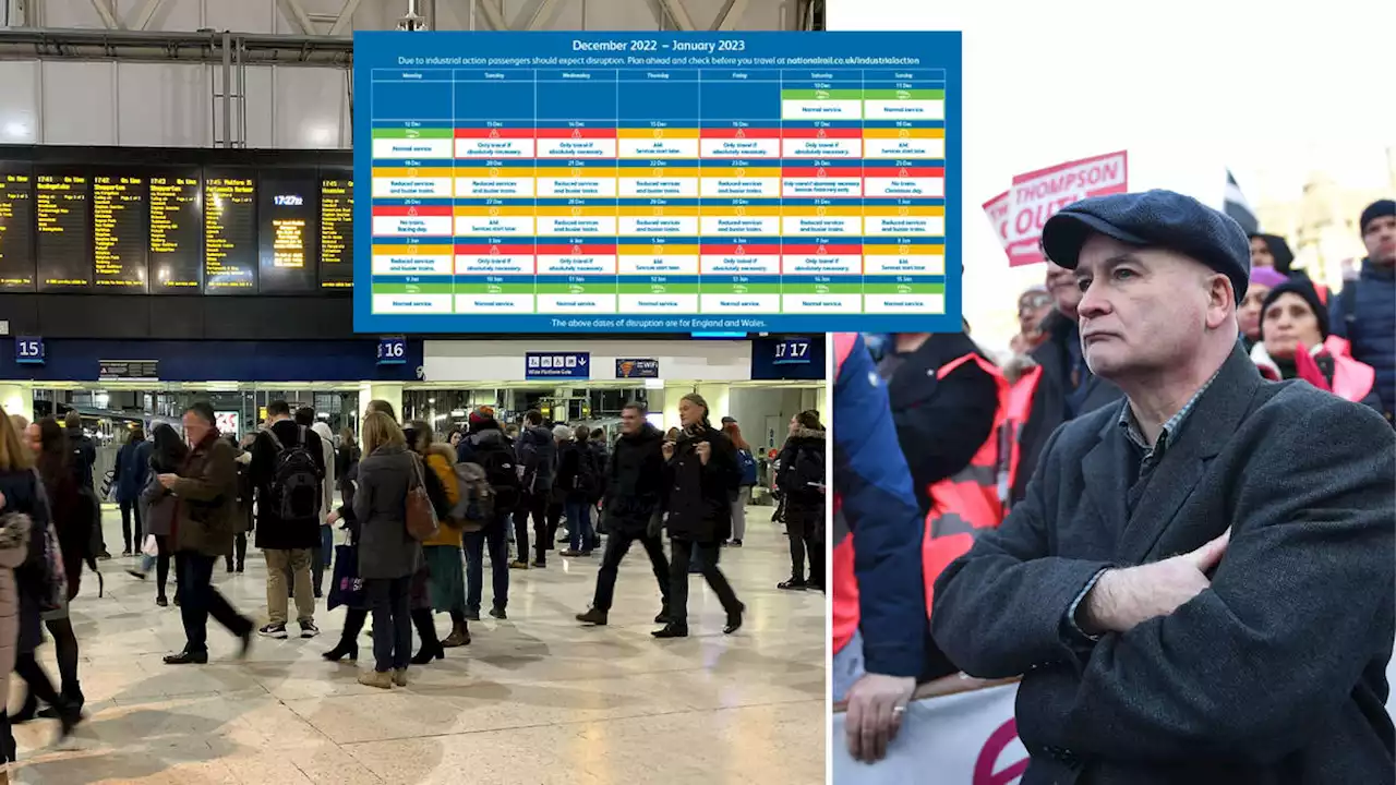 Month of strike misery begins as rail workers walk out - followed by nurses, postal workers and border officials