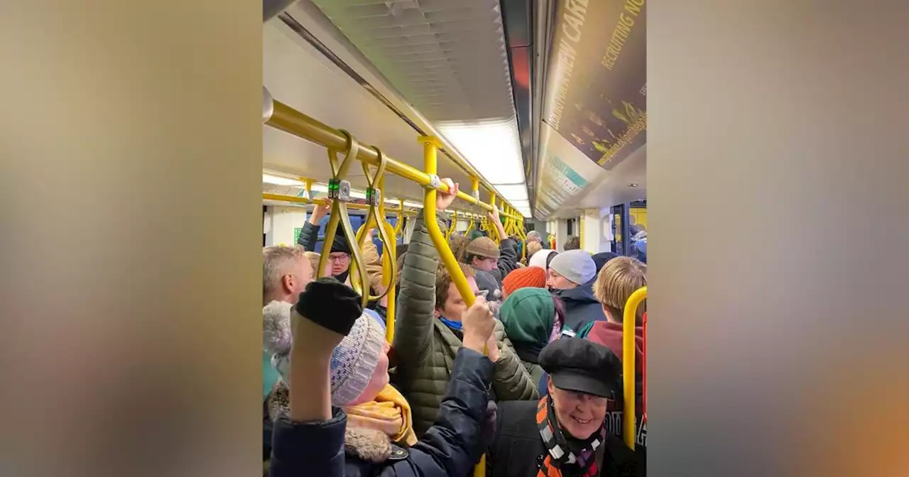 Commuters slam 'rammed' single carriage trams during height of festive season