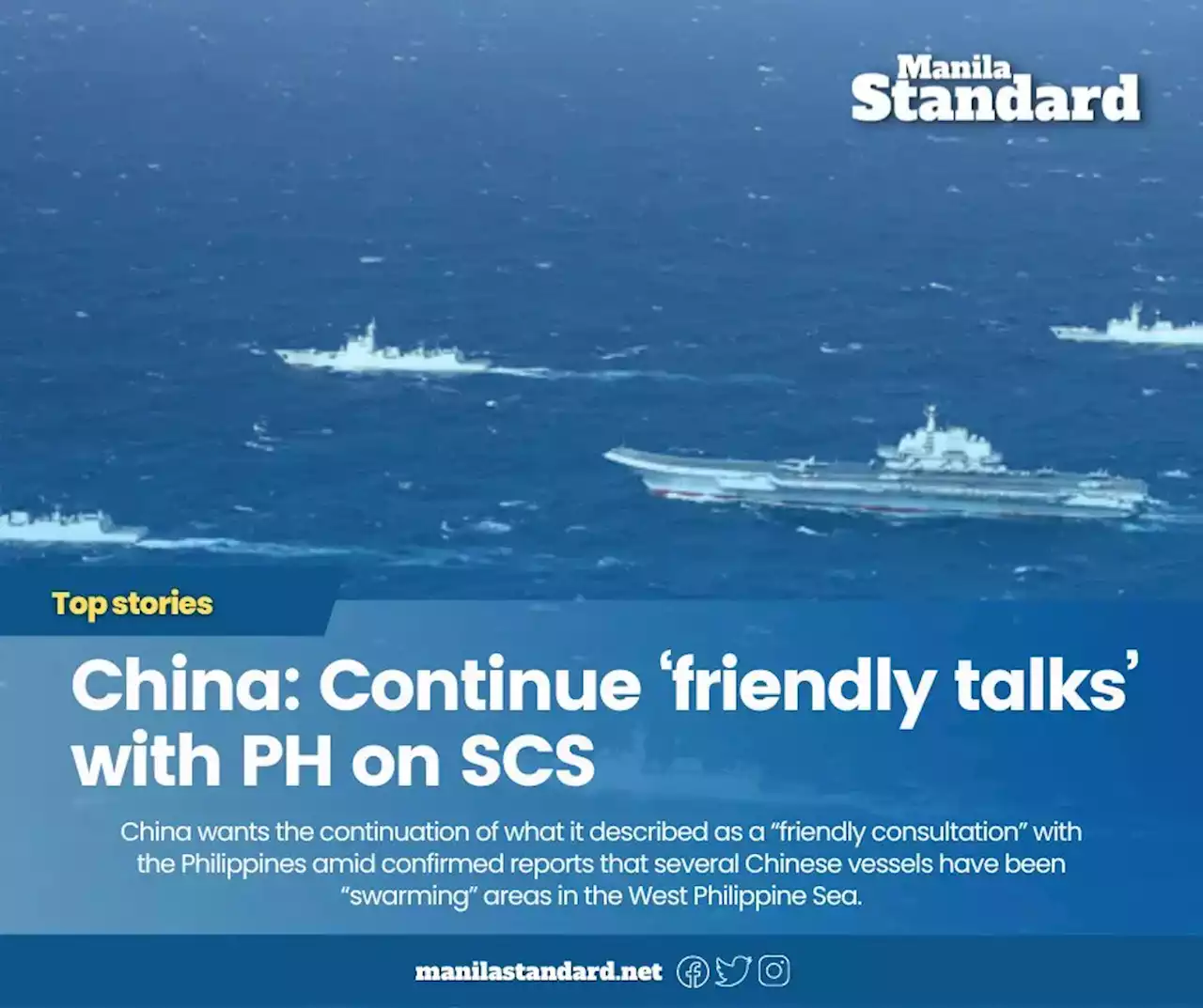 China: Continue ‘friendly talks’ with PH on SCS