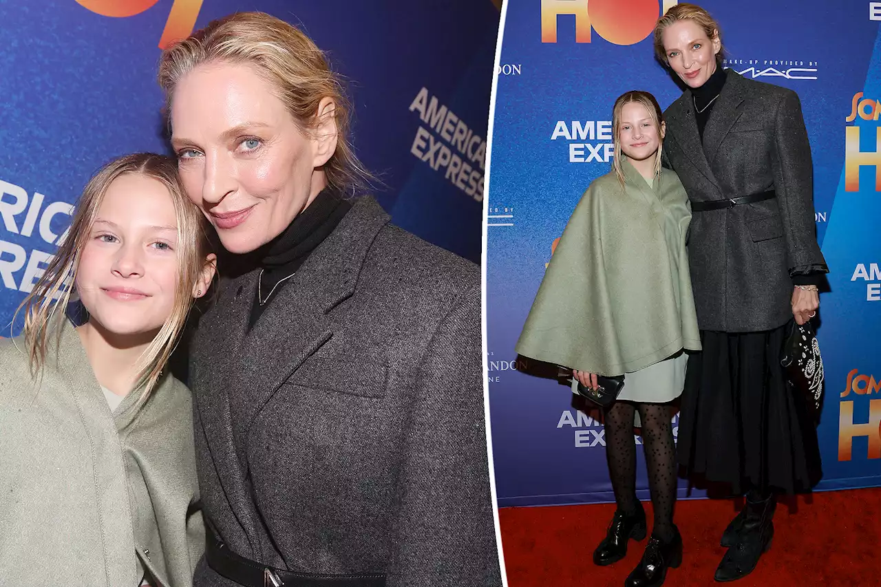 Uma Thurman poses in rare photo with daughter Luna at Broadway premiere