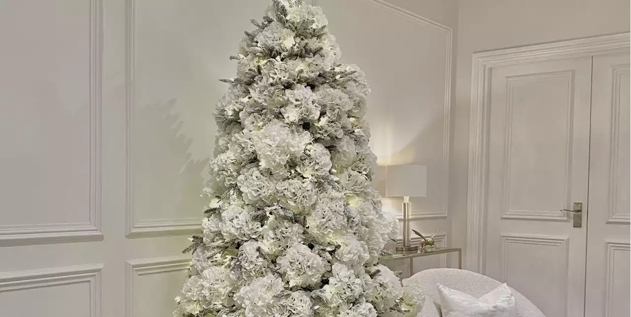 This alternative hydrangea Christmas tree adds instant wow factor