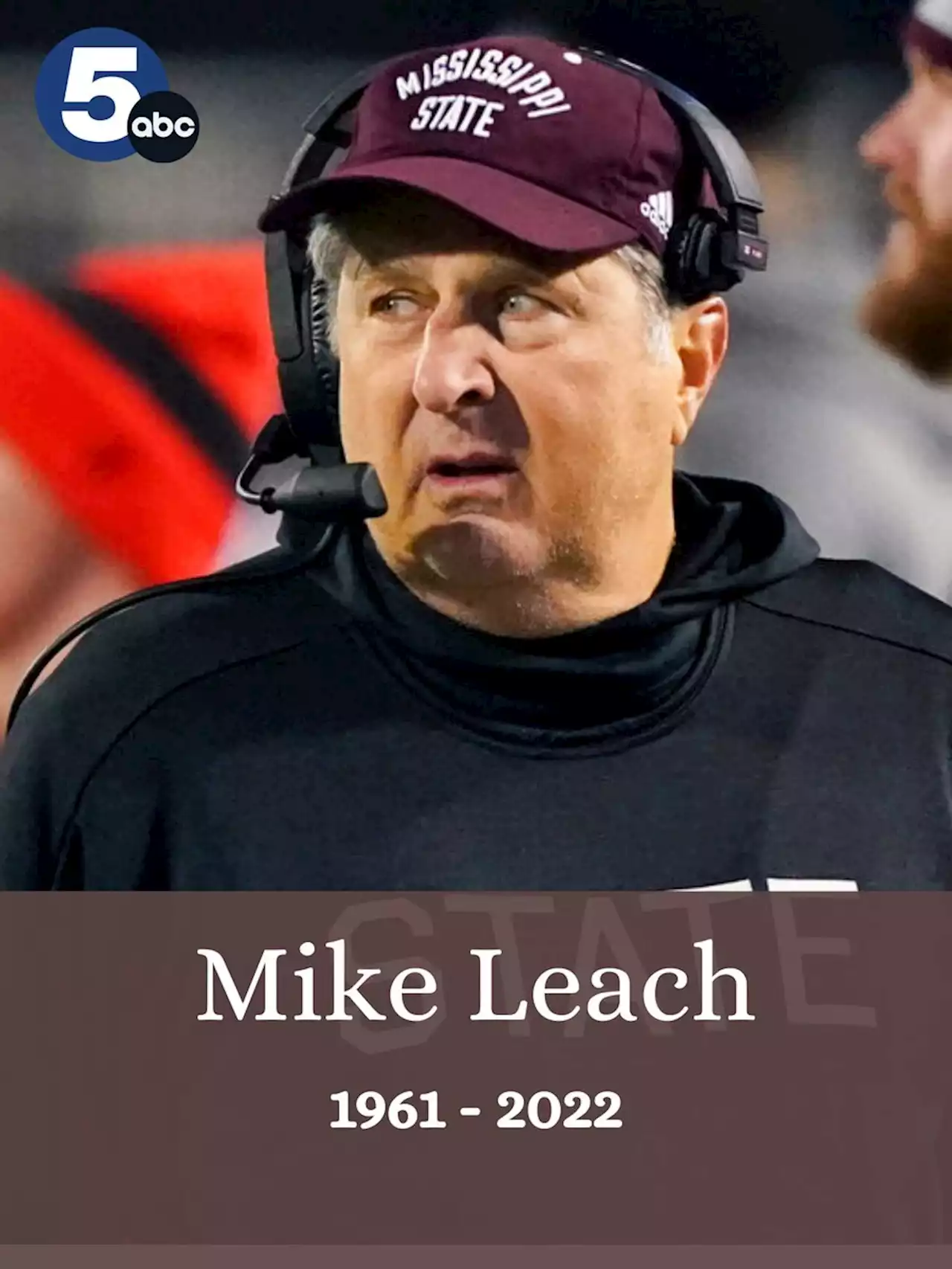 Mike Leach, Mississippi State football coach, dies at age 61