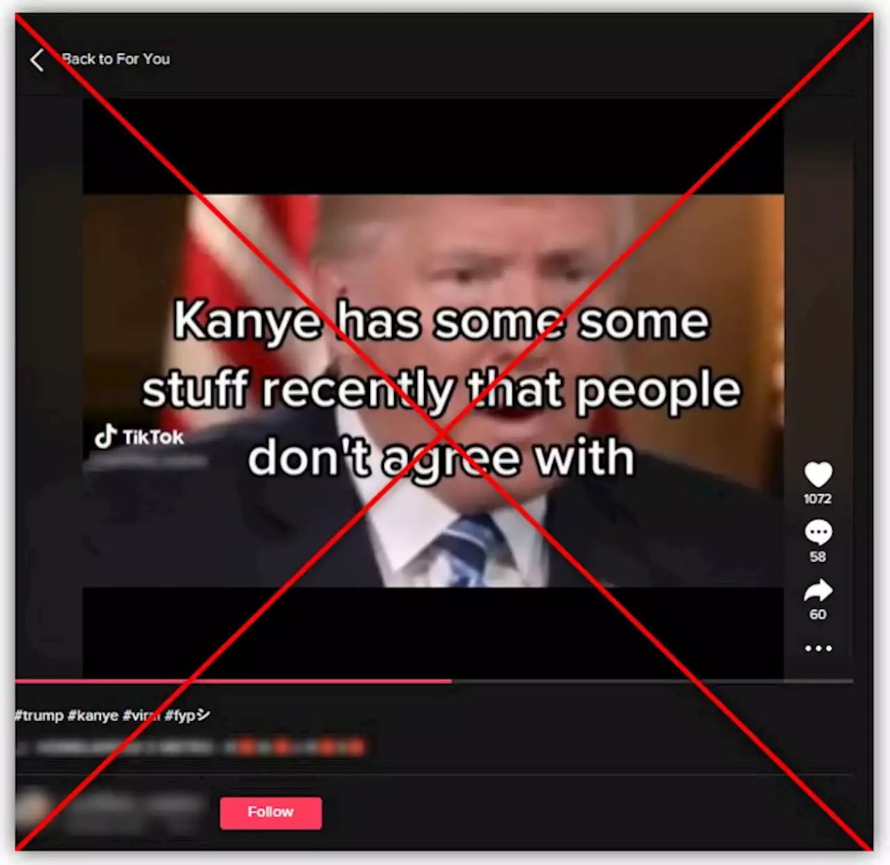 Video of Donald Trump expressing support for Ye is doctored