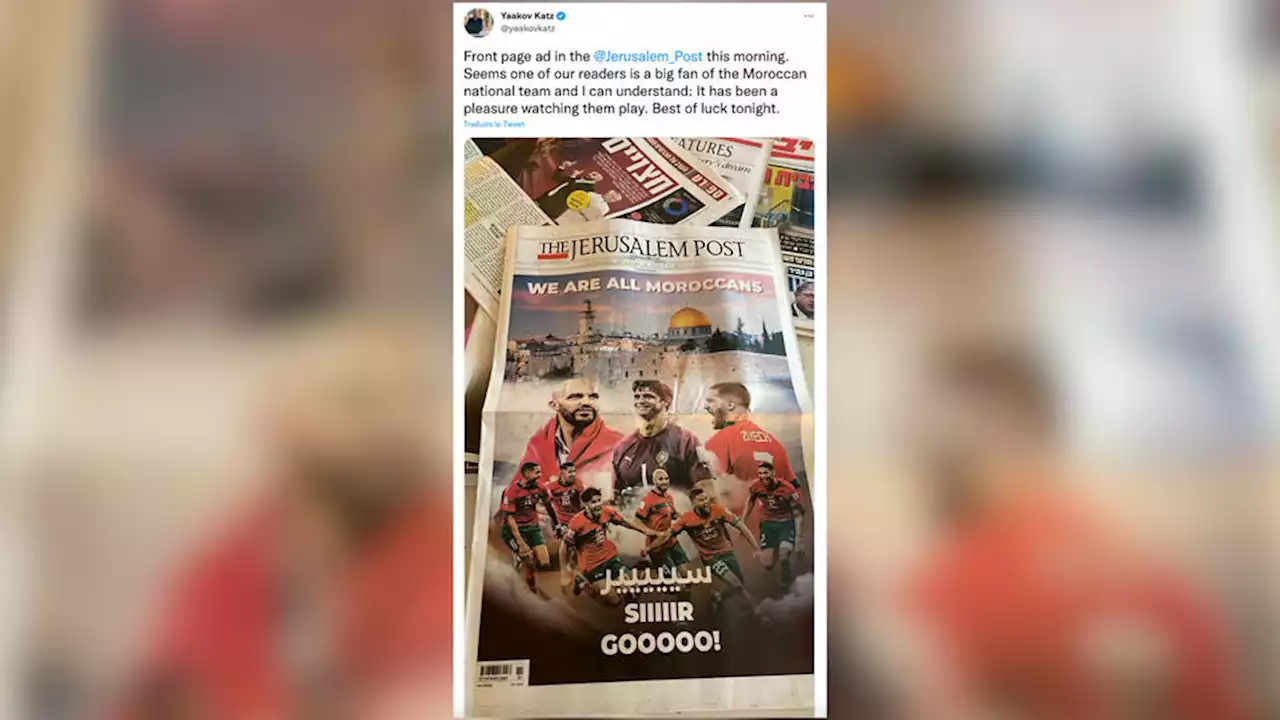 Coupe du monde 2022 : «Nous sommes tous Marocains», titre en une le Jerusalem Post