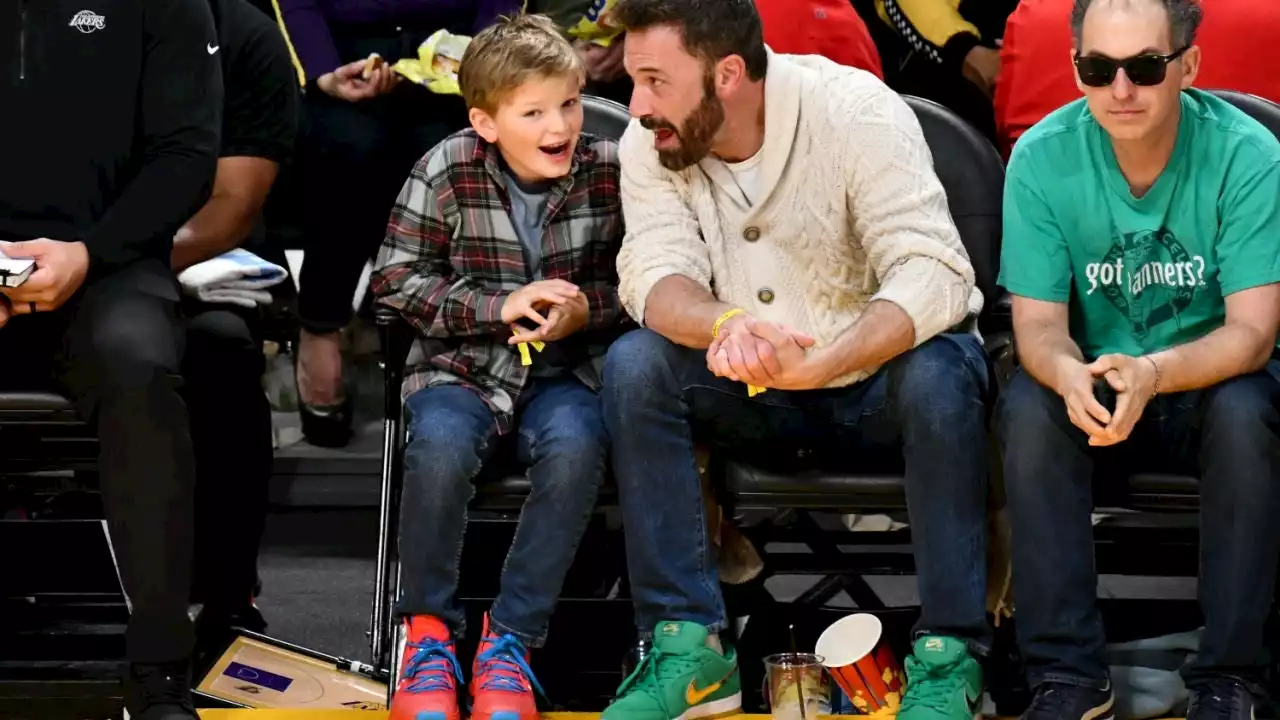 Ben Affleck Makes Appearance With Son Samuel at Basketball Game