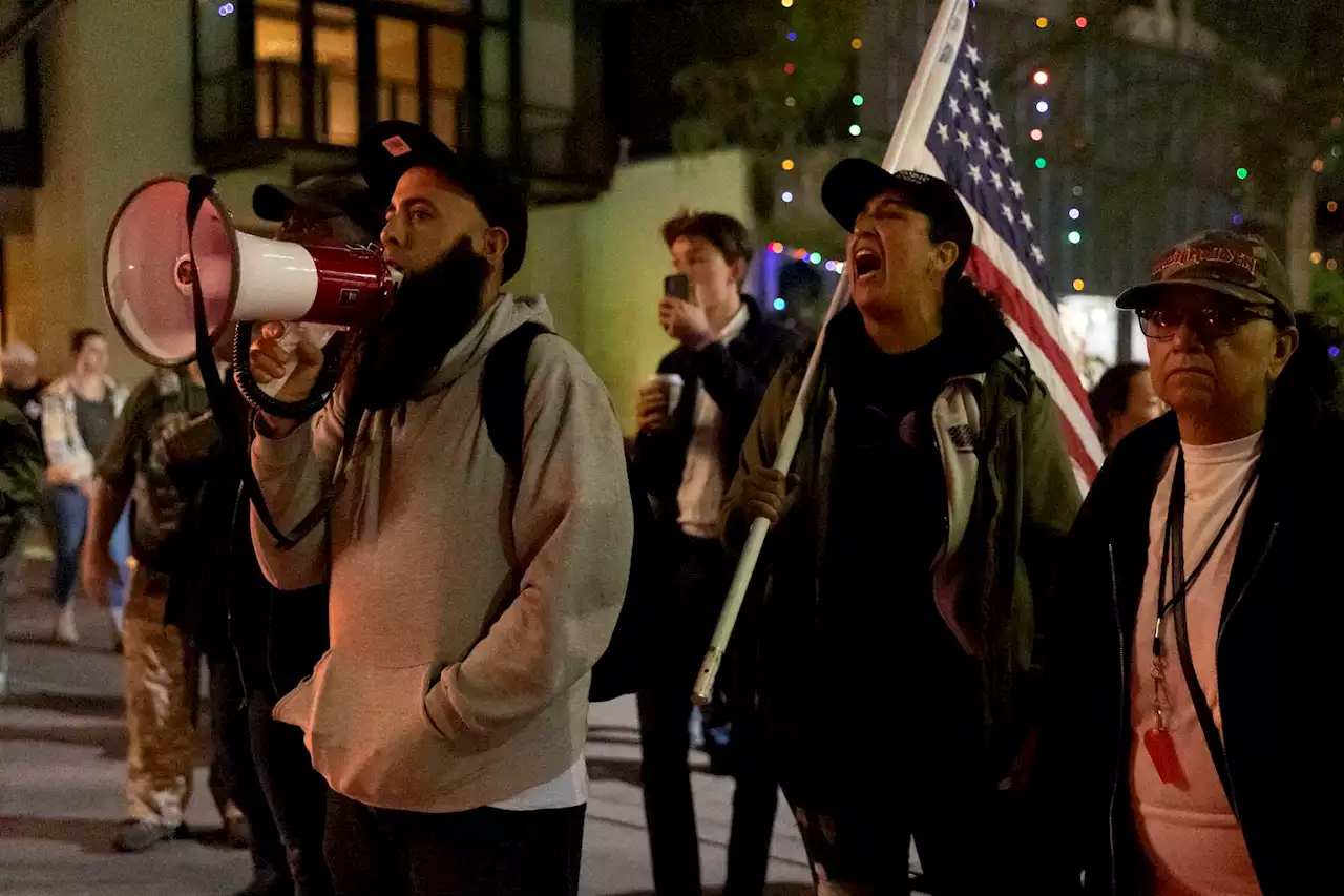 Tensions high amid competing armed protests outside drag show at downtown Aztec Theatre