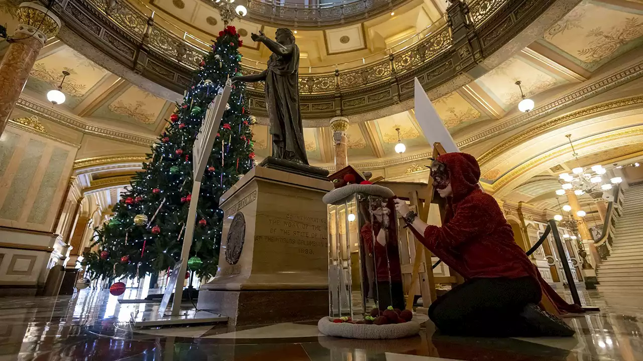 Satanic Temple installs holiday display in Illinois capitol next to Nativity scene, menorah