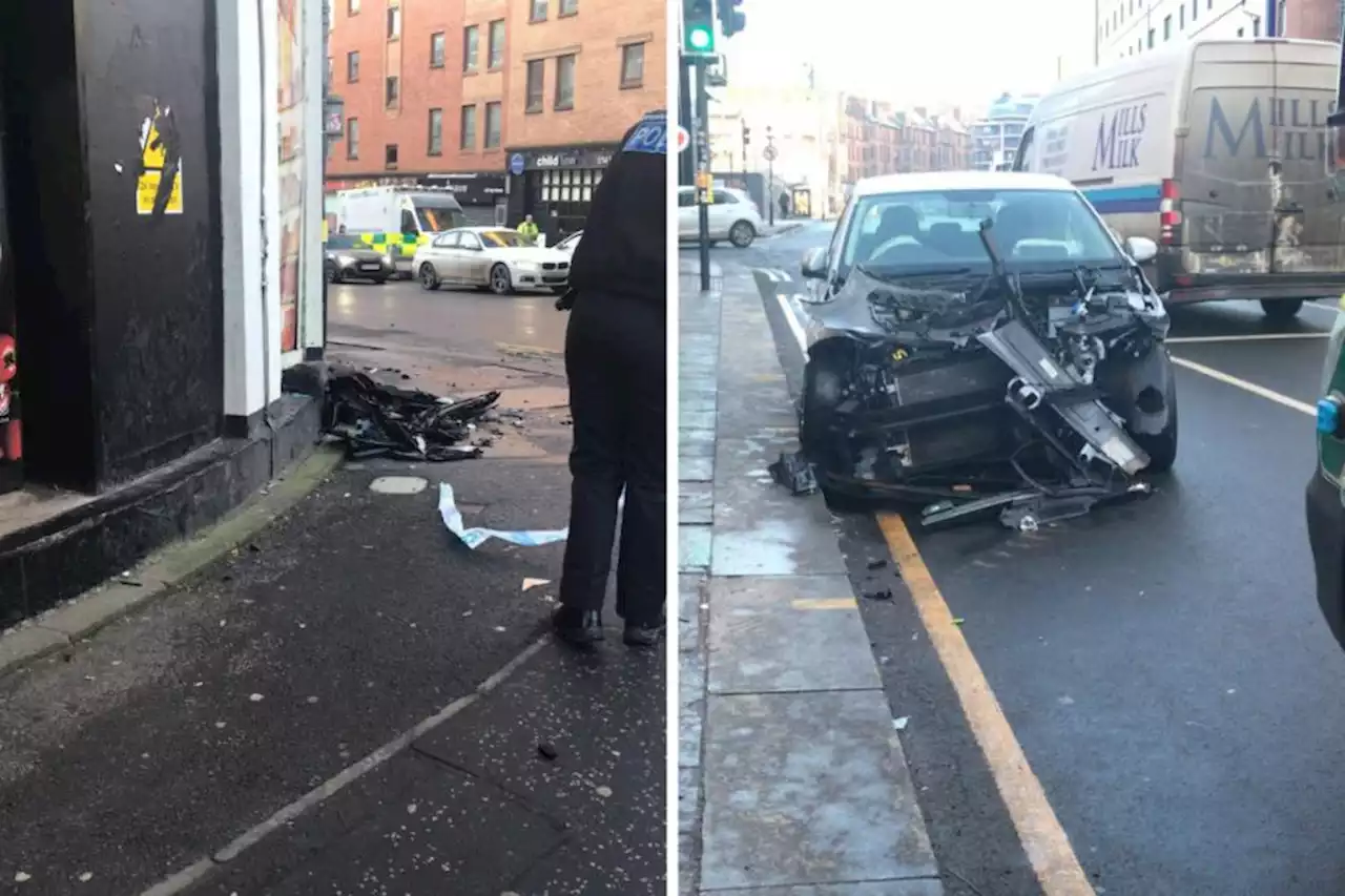 999 crews race to city centre after vehicle crashes into building