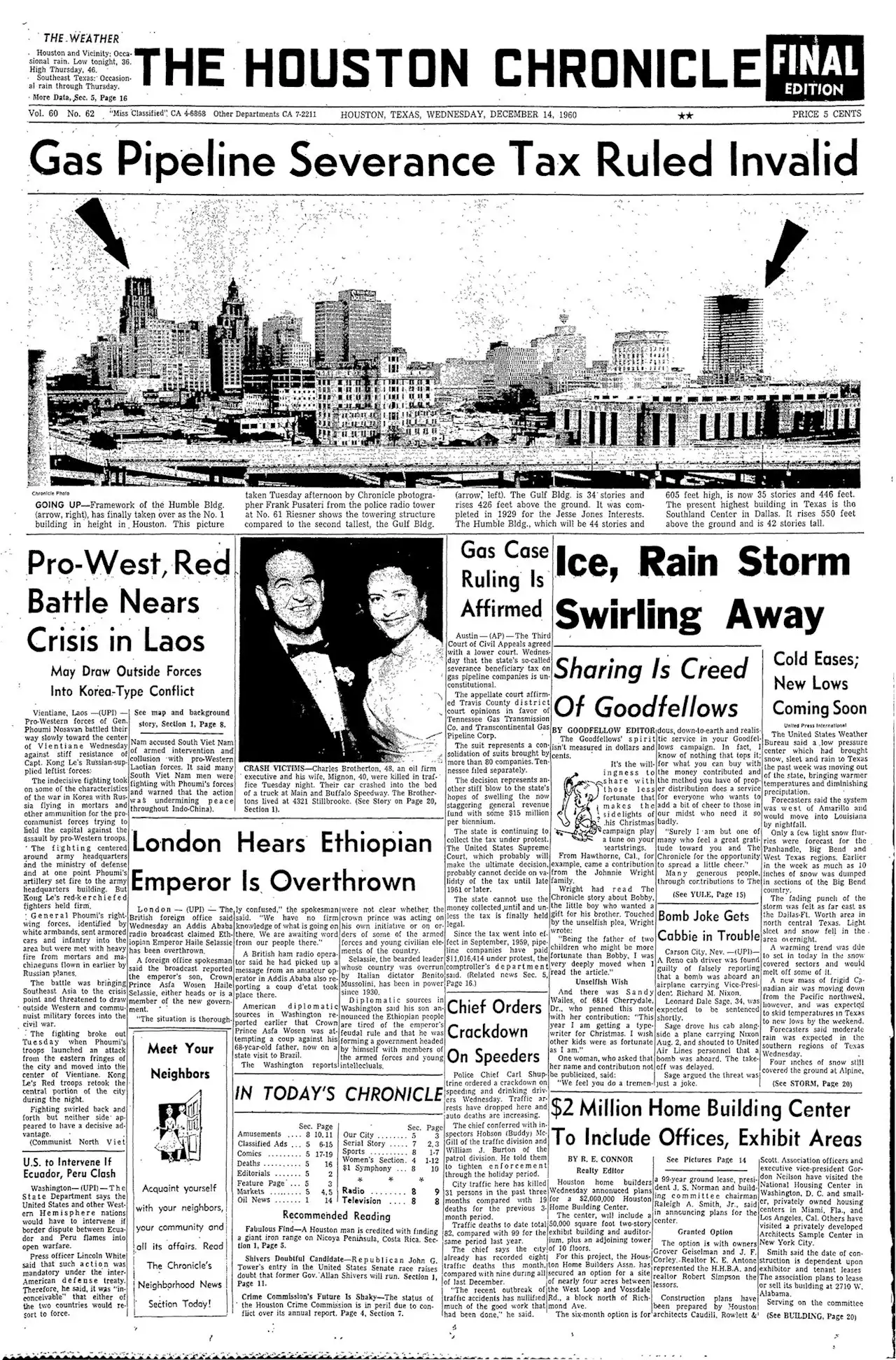 This day in Houston history, Dec. 14, 1960: Humble Building officially becomes Houston's tallest