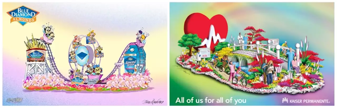 Sneak peek! Blue Diamond, Kaiser Permanente show off Rose Parade designs